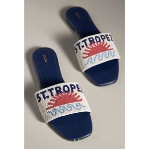 The Fiona Beaded Slide Sandals By Maeve-NWT